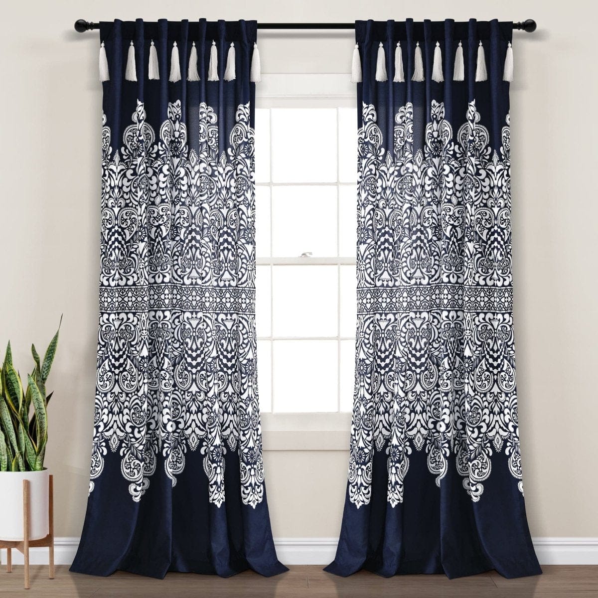 Boho Medallion Window Curtain Panel Sets