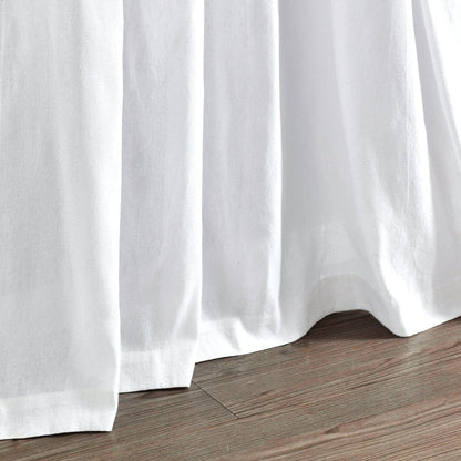 Boho Pom Pom Tassel Faux Linen Window Curtain Panels