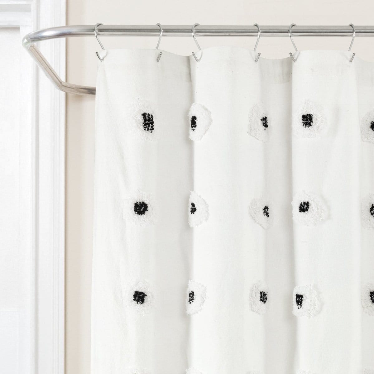Boho Tufted Recycled Cotton Blend Shower Curtain