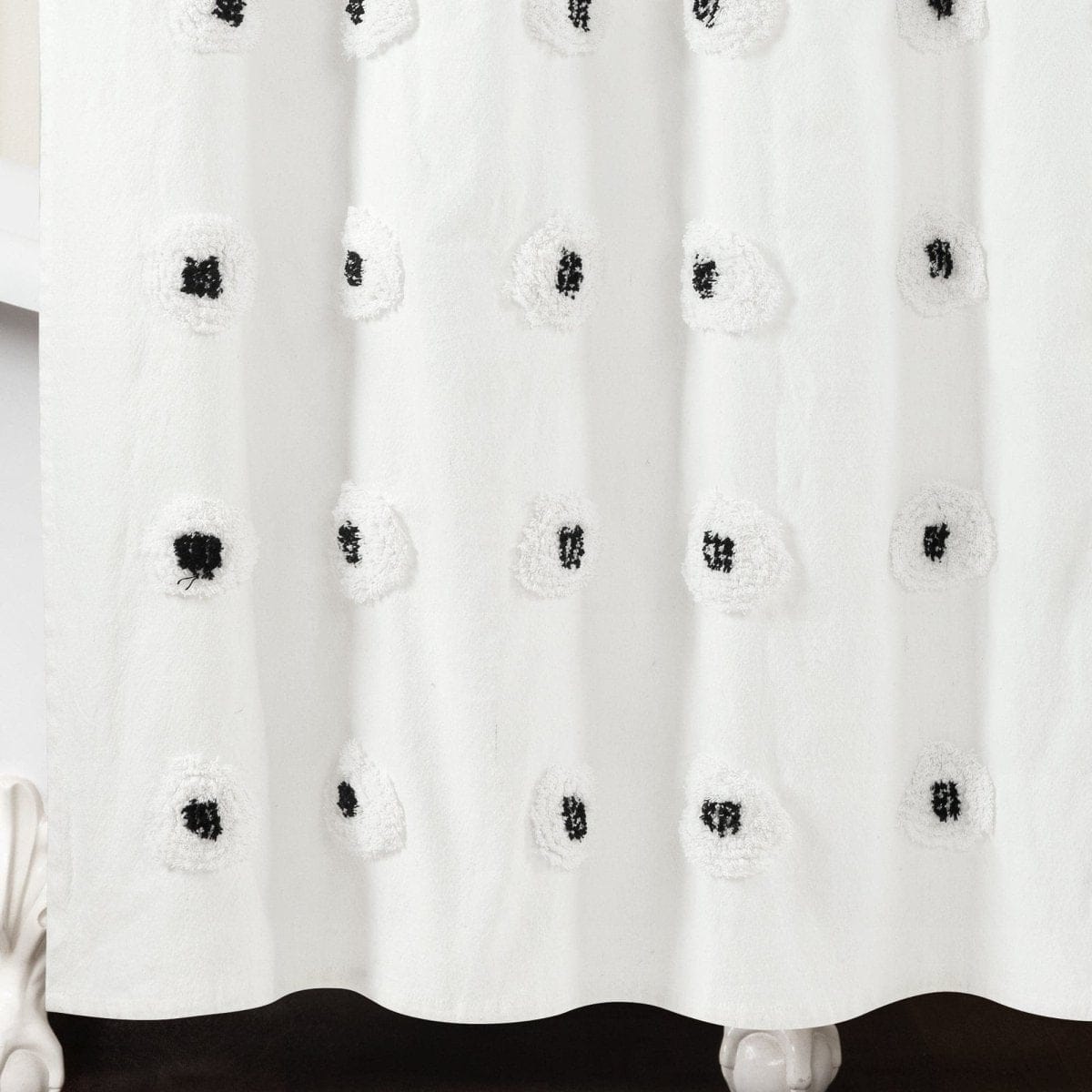 Boho Tufted Recycled Cotton Blend Shower Curtain