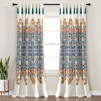 Boho Medallion Window Curtain Panel Sets