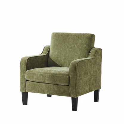 Olive Green Upholstered Accent Chair Midcentury Comfort