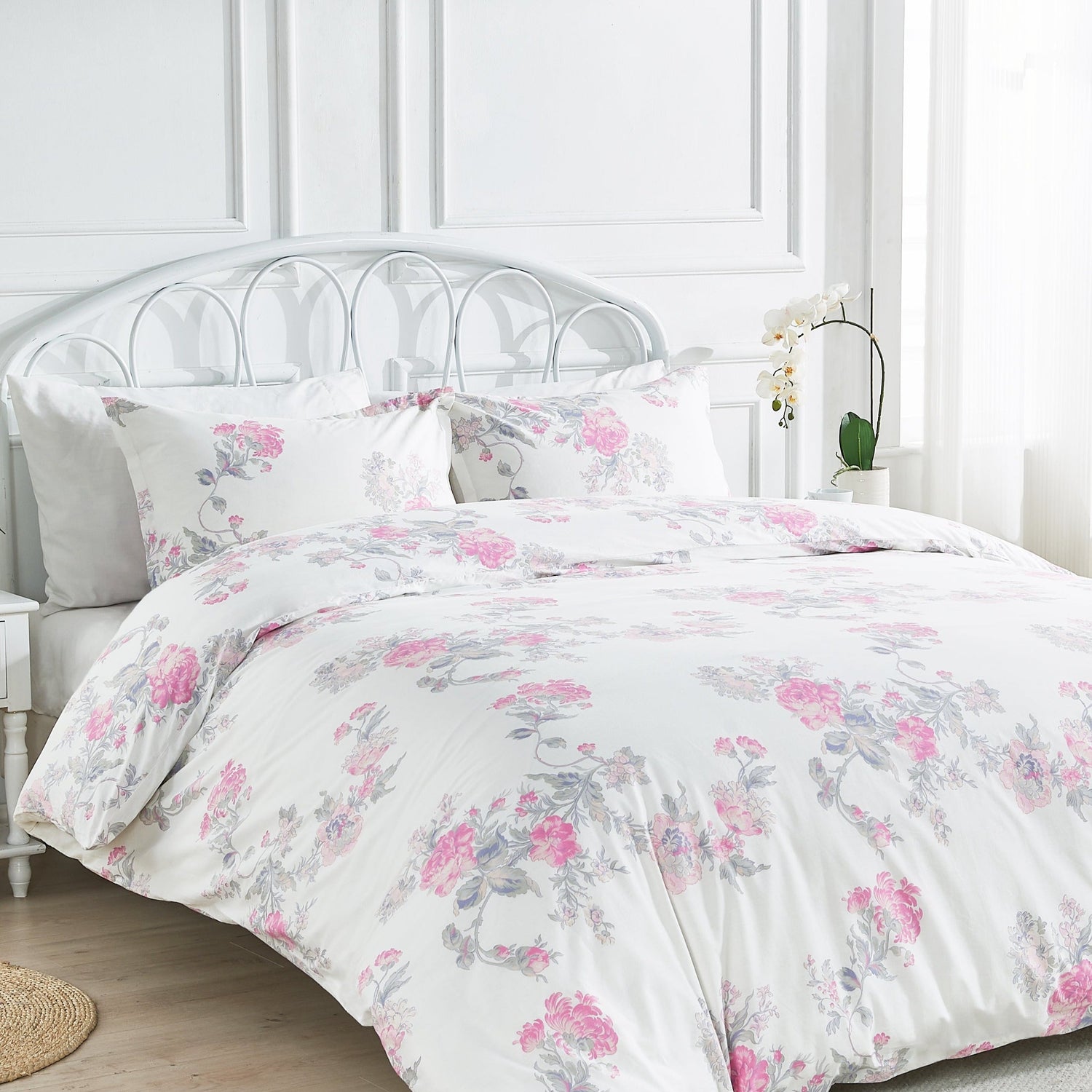 Jardin De Rose Printed Cotton Percale Duvet Sets