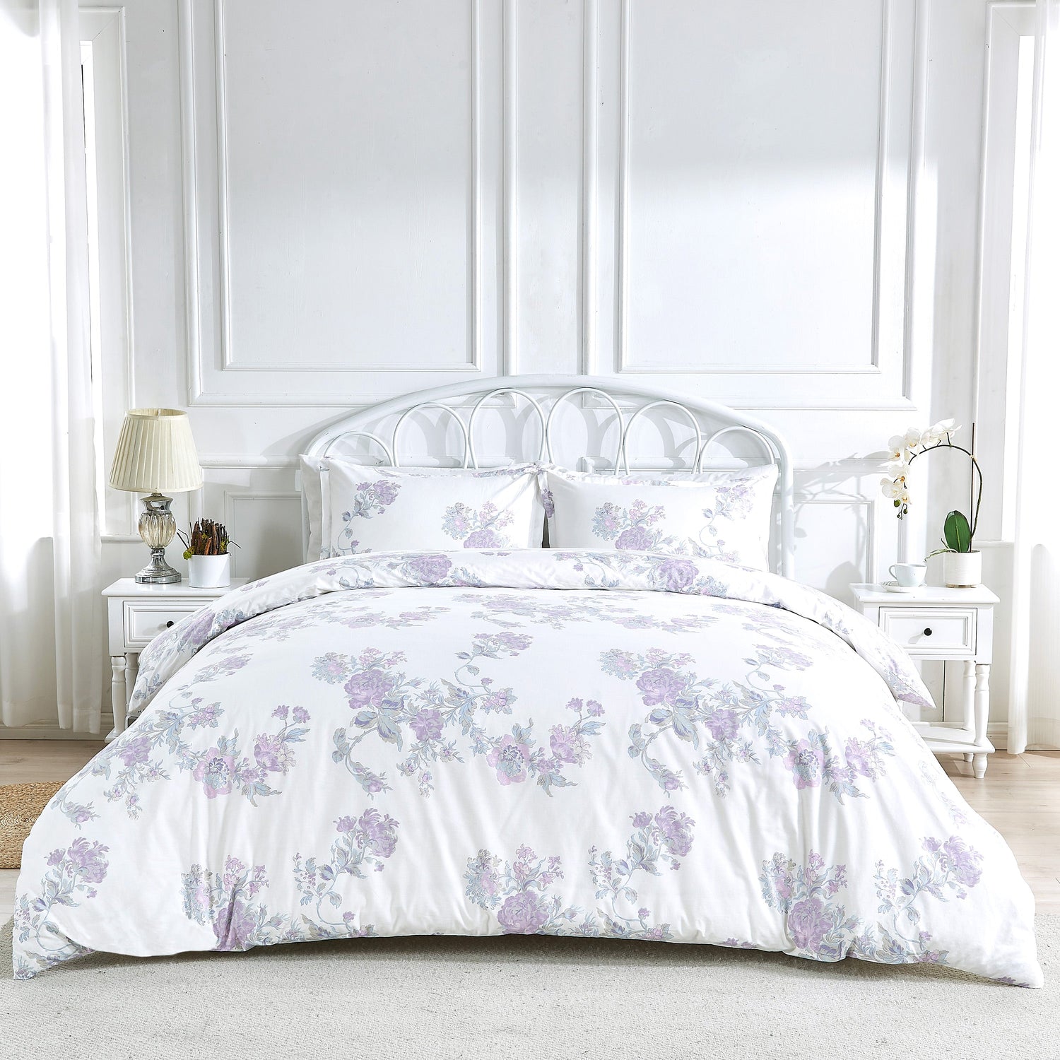 Jardin De Rose Printed Cotton Percale Duvet Sets