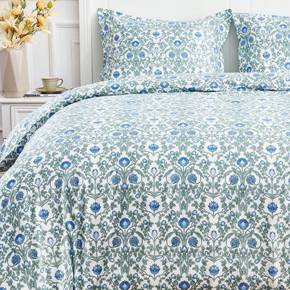 Arts &amp; Crafts Floral Printed Duvet Set