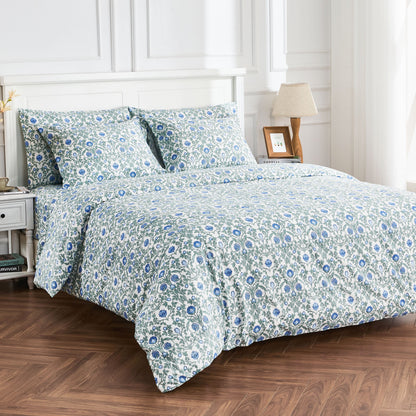 Arts &amp; Crafts Floral Printed Duvet Set