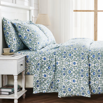 Arts &amp; Crafts Floral Printed Duvet Set
