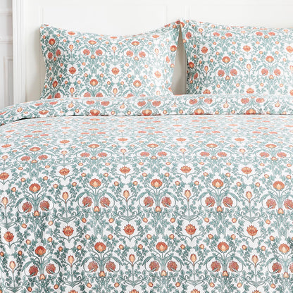 Arts &amp; Crafts Floral Printed Duvet Set