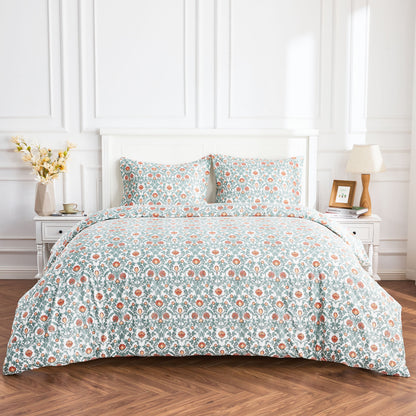 Arts &amp; Crafts Floral Printed Duvet Set