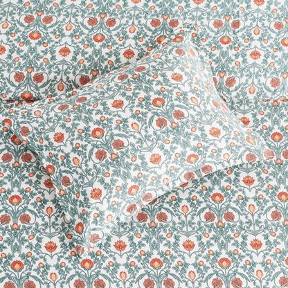 Arts &amp; Crafts Floral Printed Duvet Set