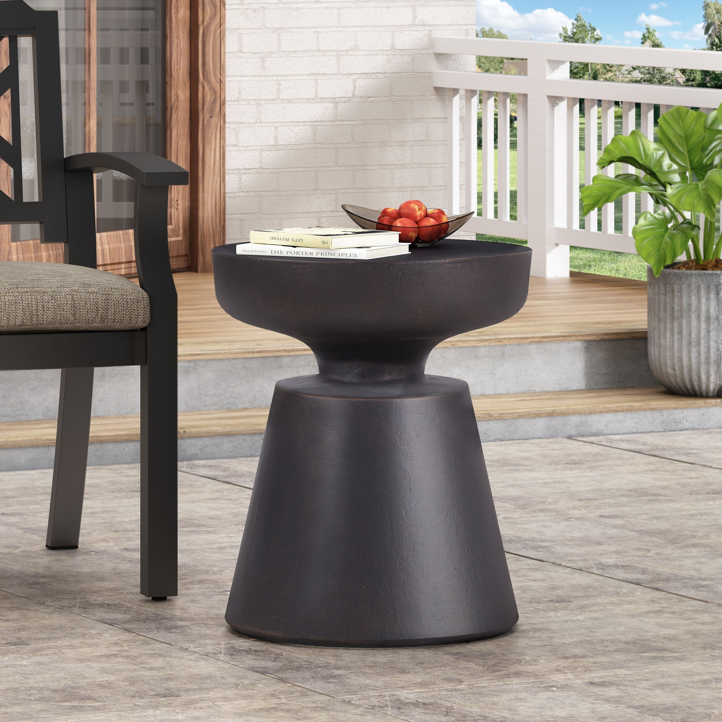 Indoor/Outdoor Lightweight Concrete End Table