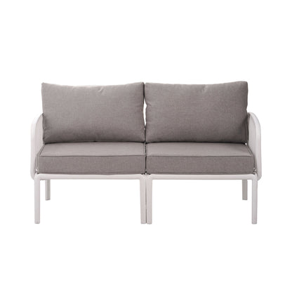 3 Piece Patio Conversation Set - White &amp; Gray