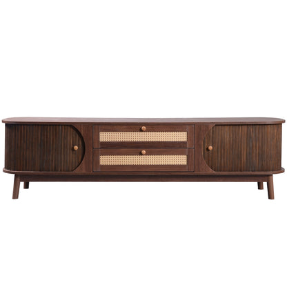 Modern Mid Century Rattan TV Stand