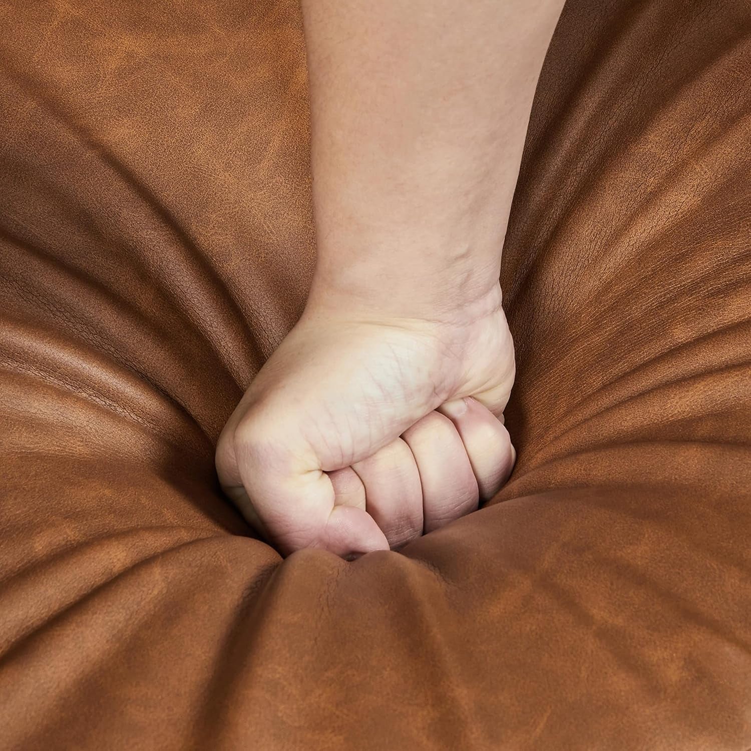 Brown Midcentury Upholstered Ergonomic Armchair
