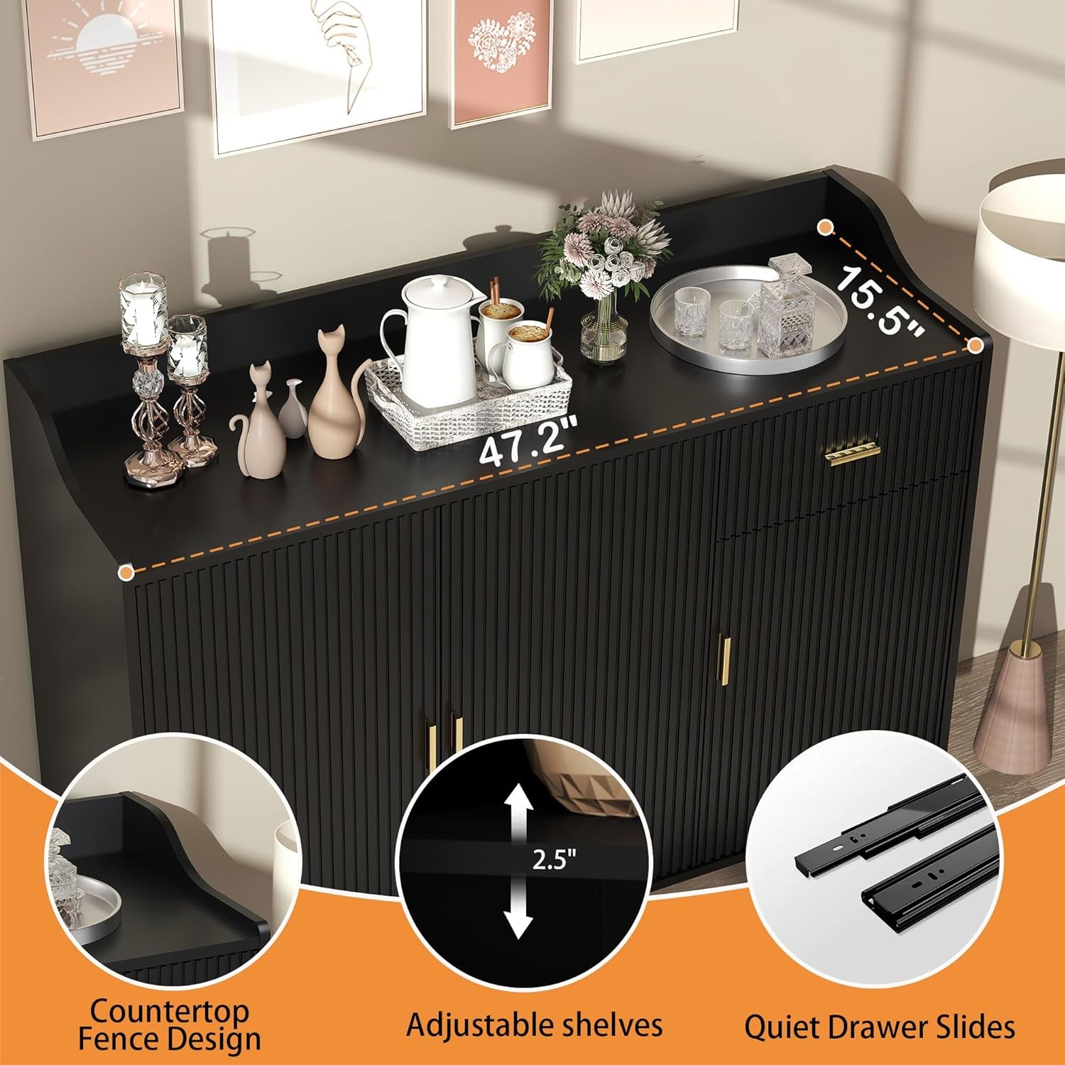 Black Sideboard Cabinet