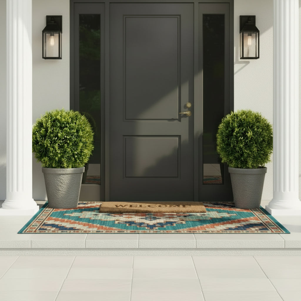 2 Piece Set of Indoor/Outdoor Decorative Faux Cedar Leaf Topiaries - 2 Sizes