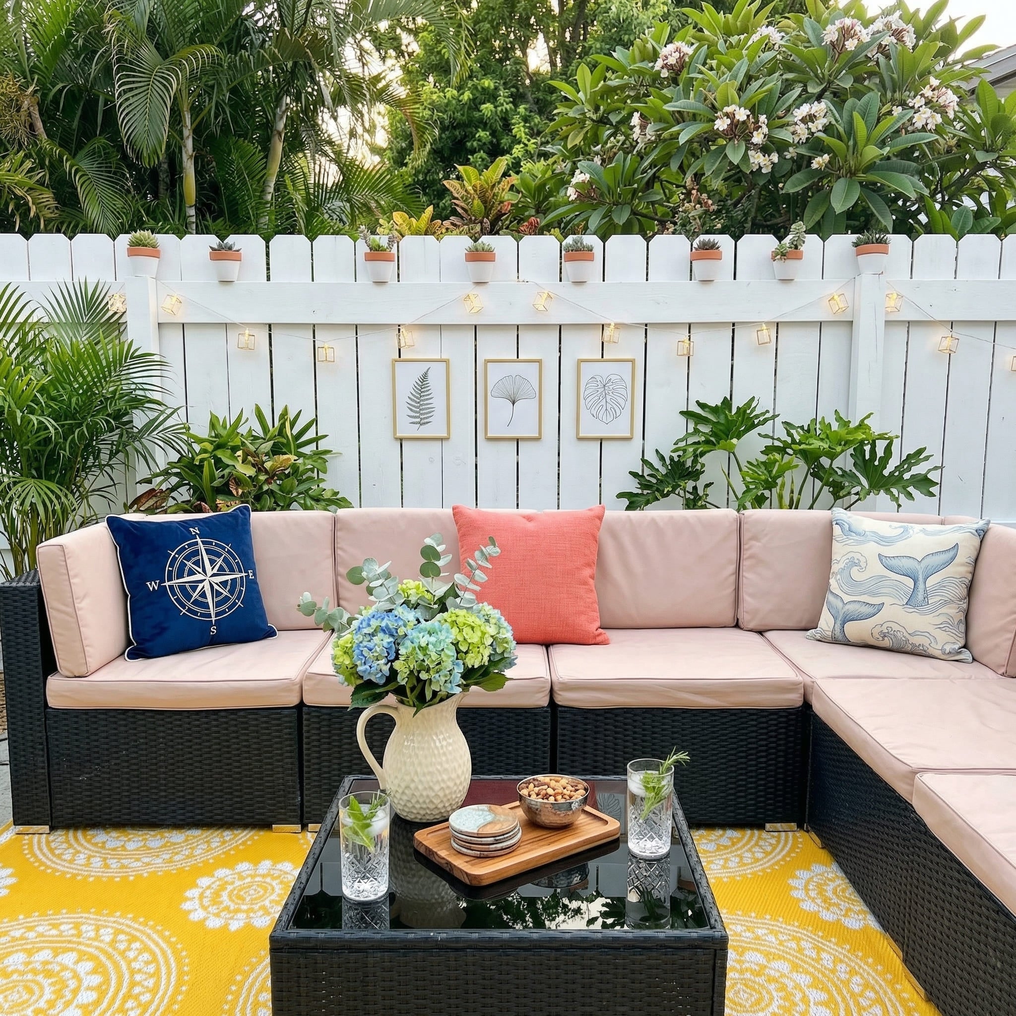 Rattan Outdoor Sectional Couch Set  (7 Pieces) - 5 Colors