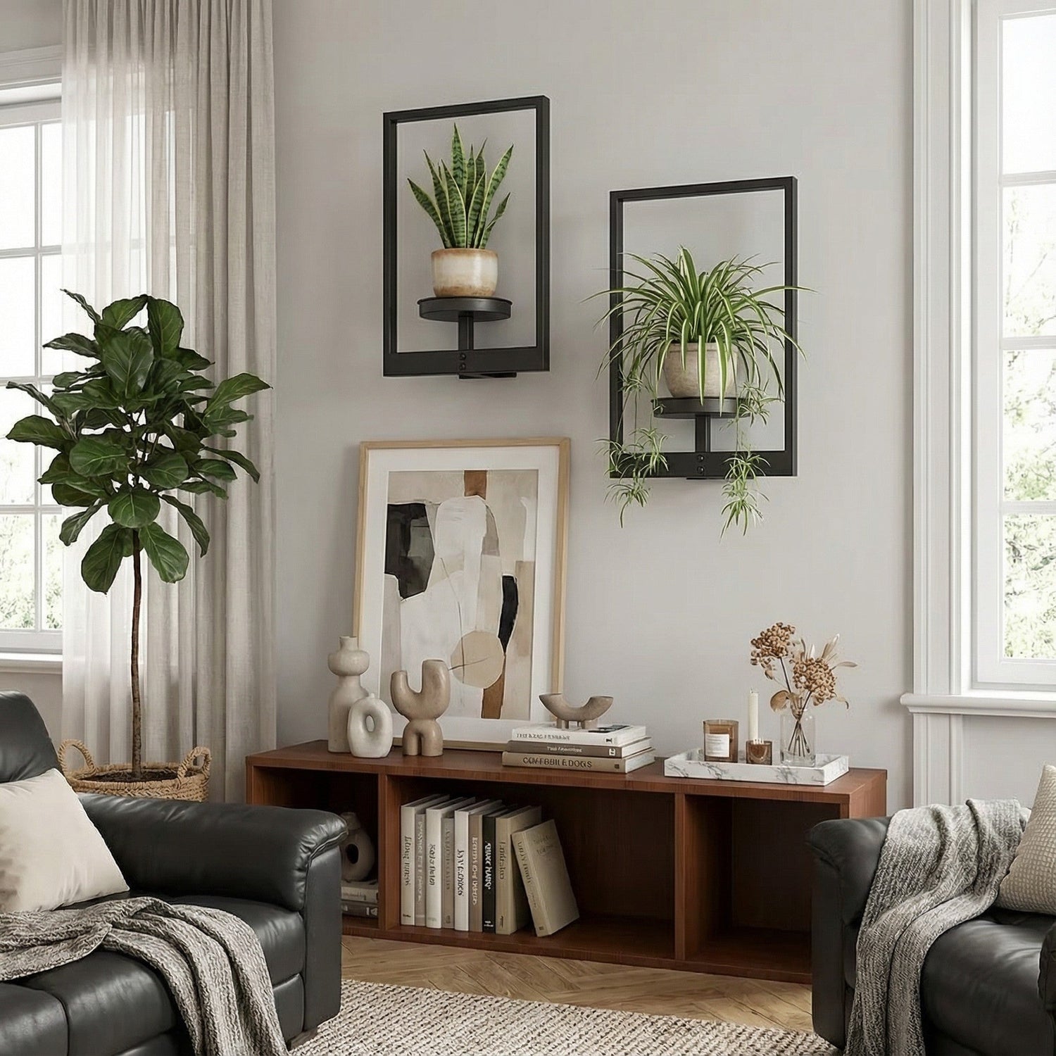 Metal Wall Frame with Shelf (2 pc Set)