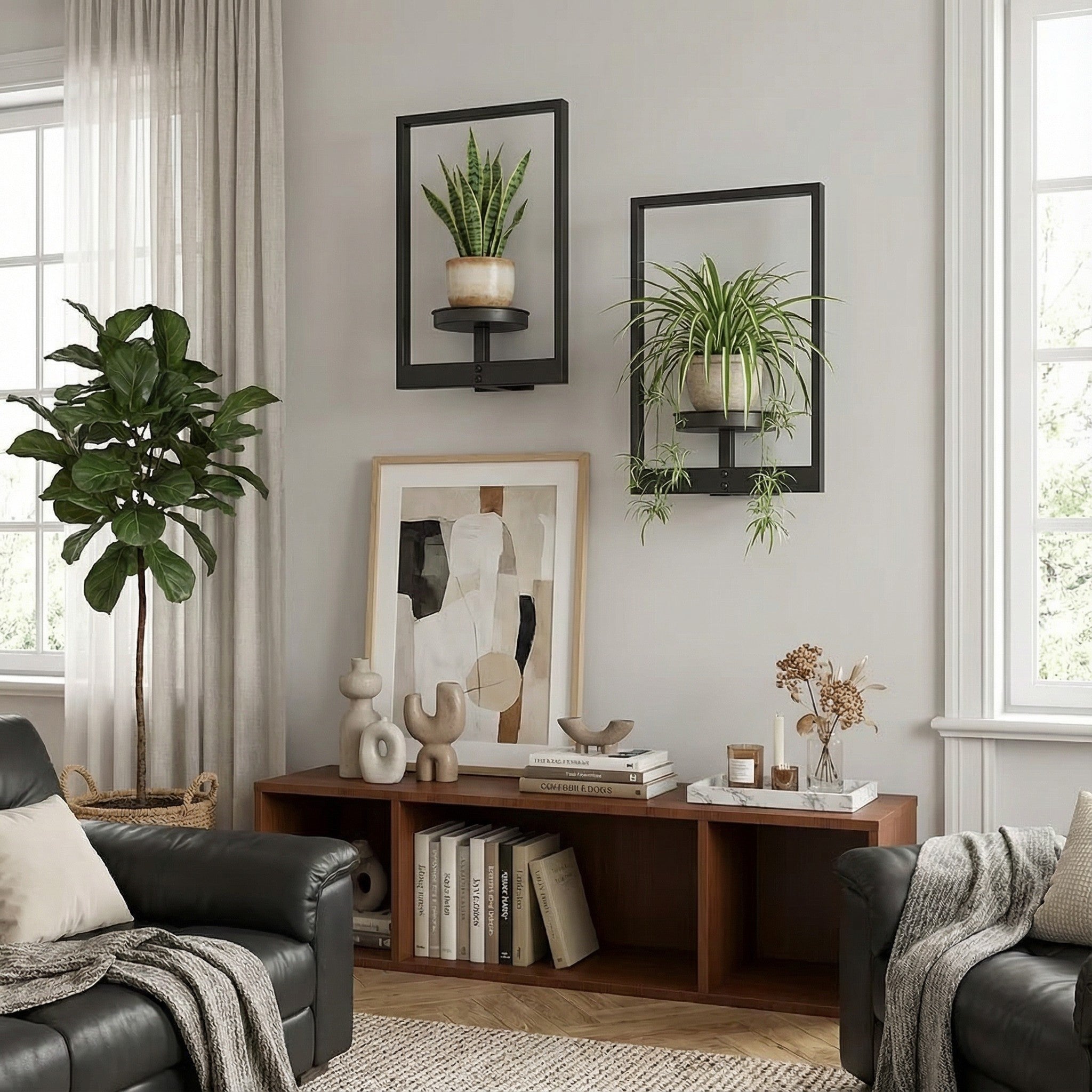 Metal Wall Frame with Shelf (2 pc Set)