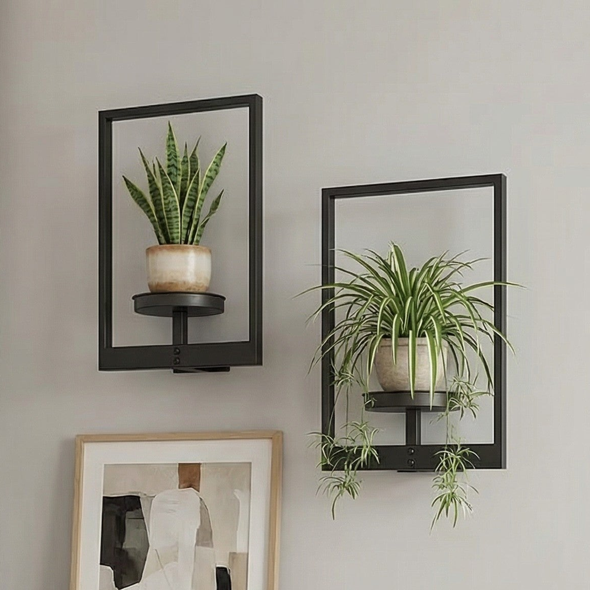 Metal Wall Frame with Shelf (2 pc Set)