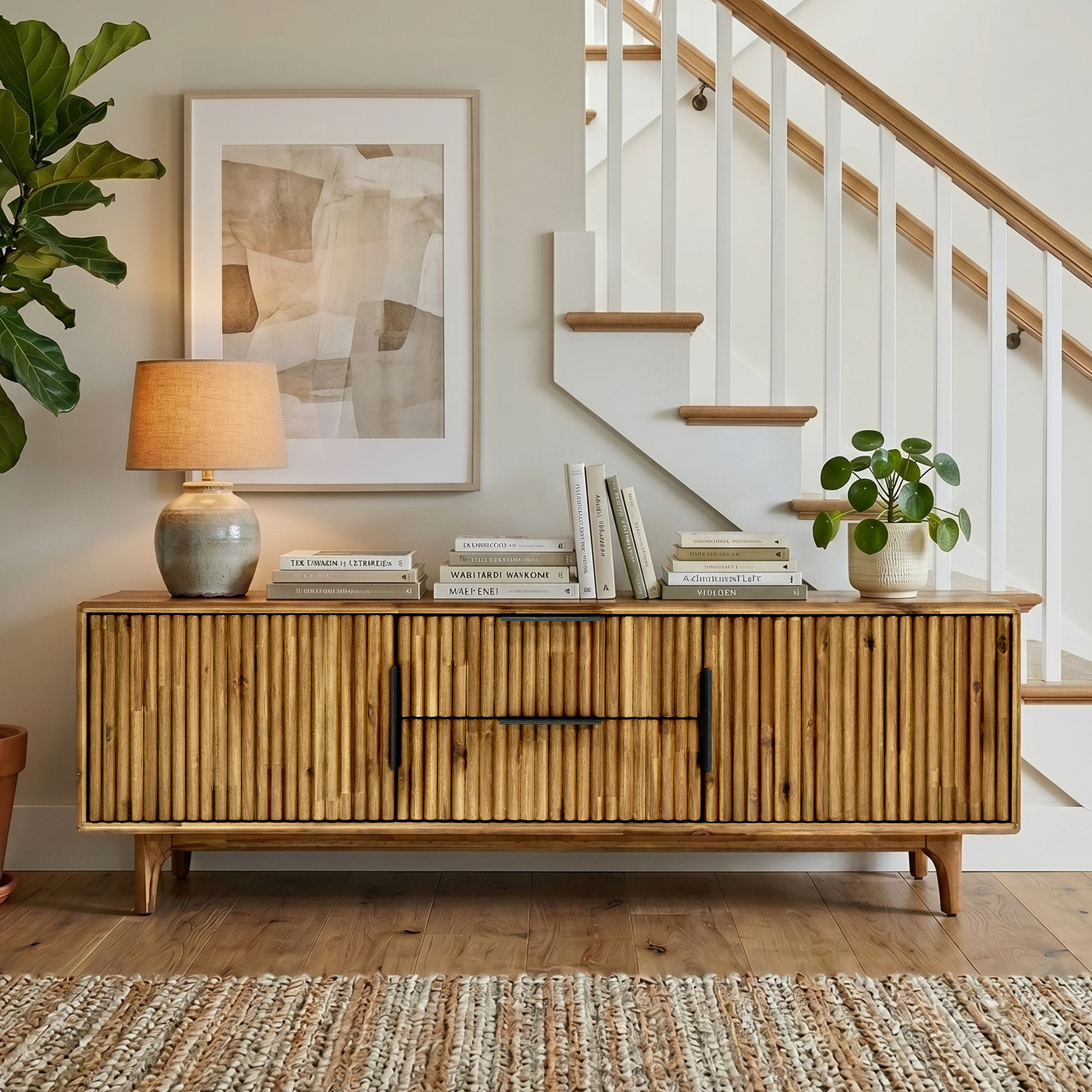 Bosk Solid Wood Storage Bench in Walnut or Natural