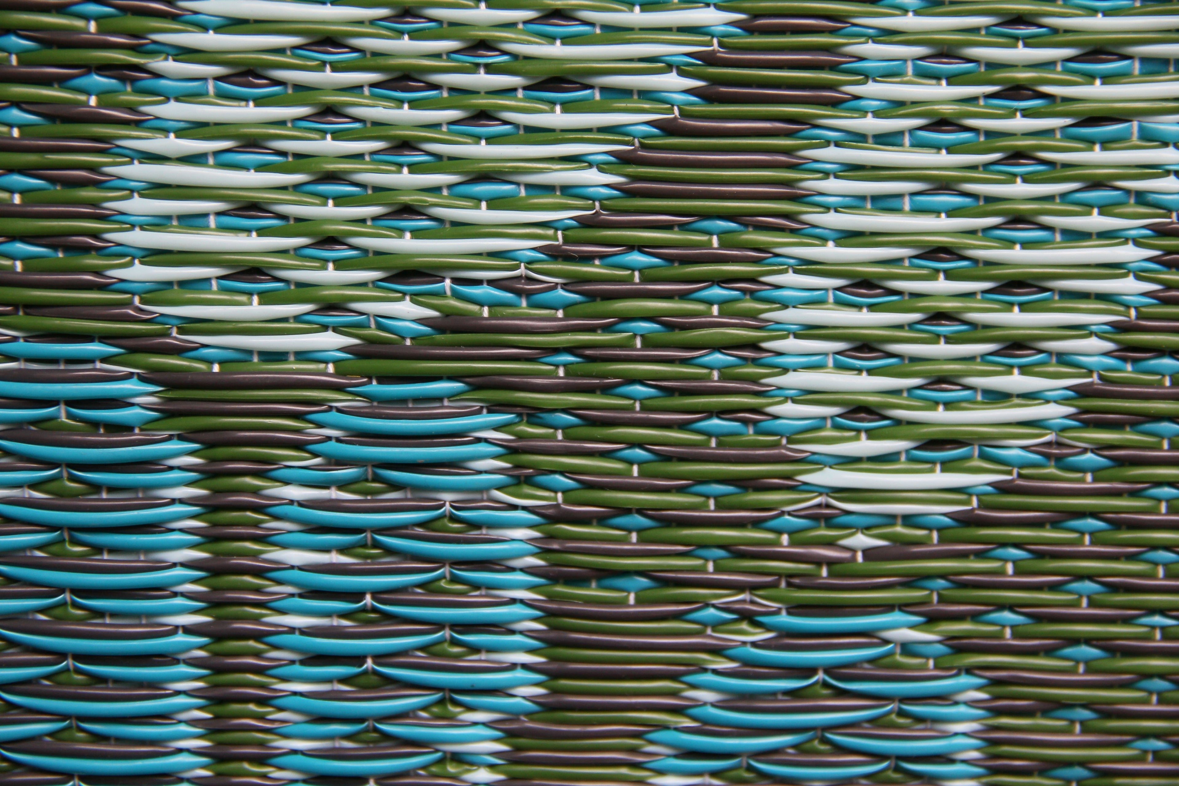 Daisy Aqua &amp; Green Reversible Outdoor Mat