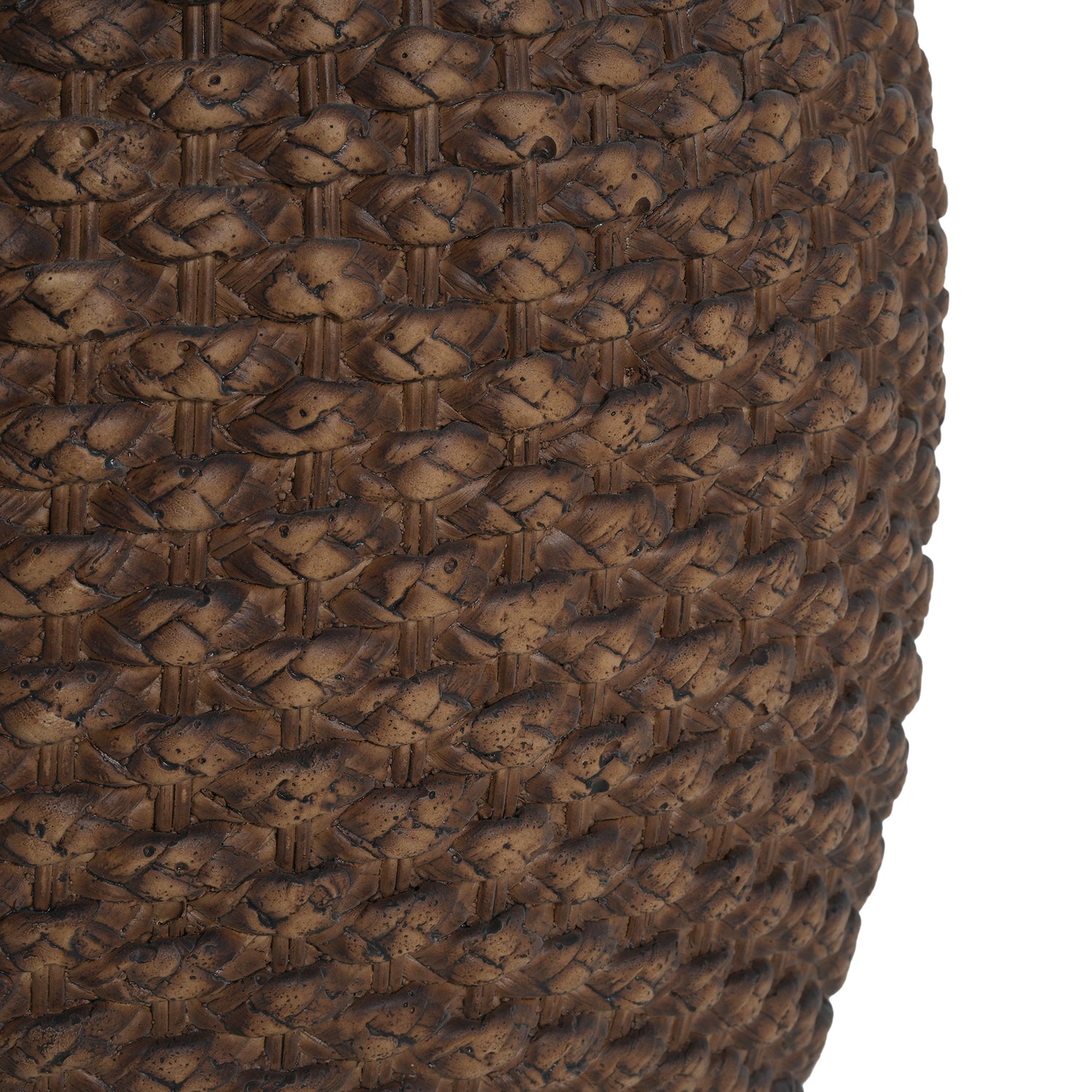Faux Rattan Indoor/Outdoor Side Table - Brown