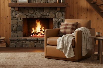 Swivel Accent Chair, Faux Leather in Saddle Brown