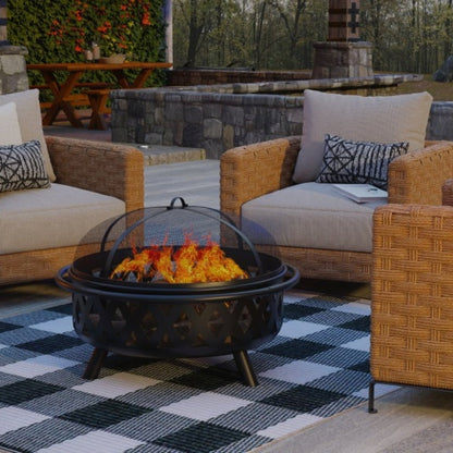 Buffalo Plaid Black &amp; White Outdoor Mat