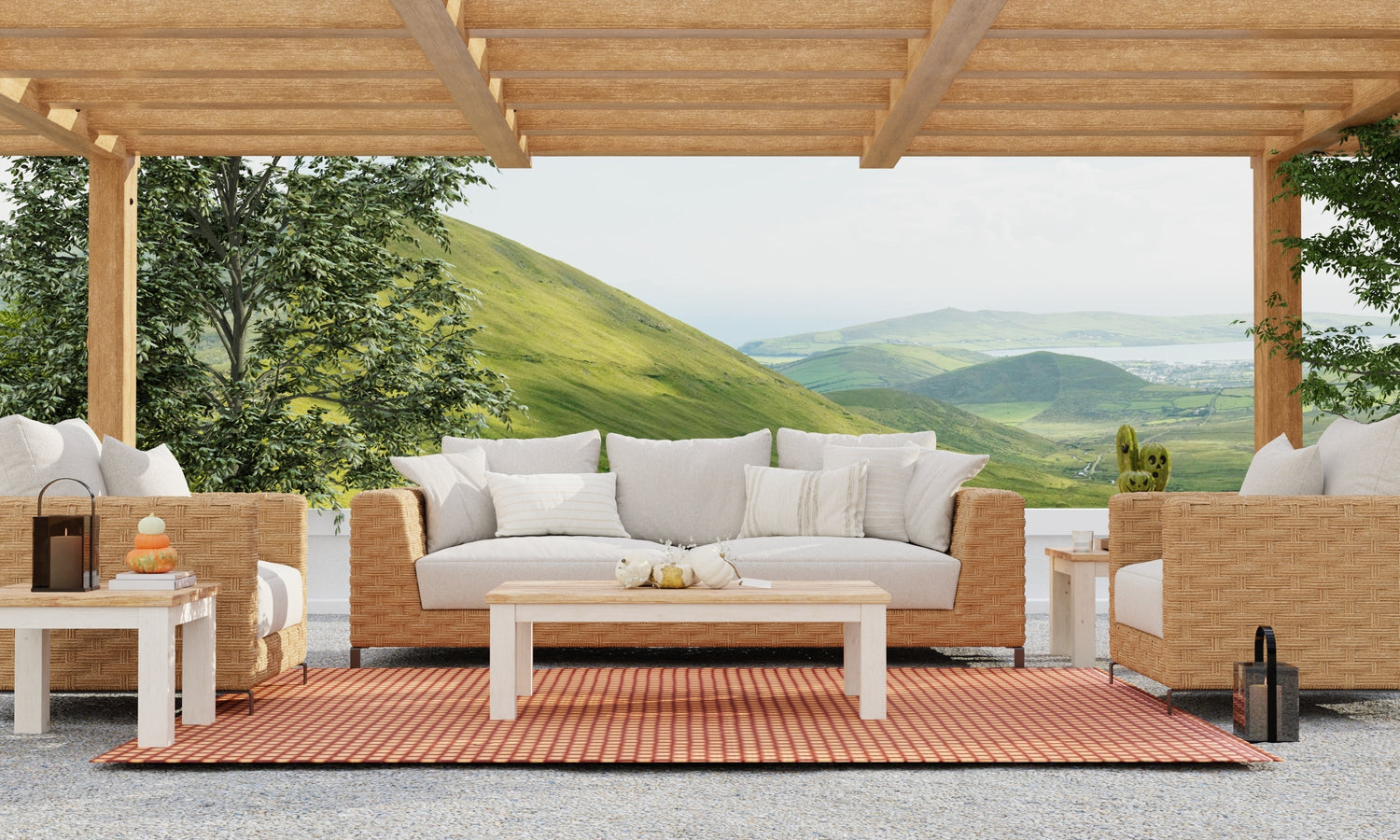Basket Weave Brown Oxide Outdoor Mat