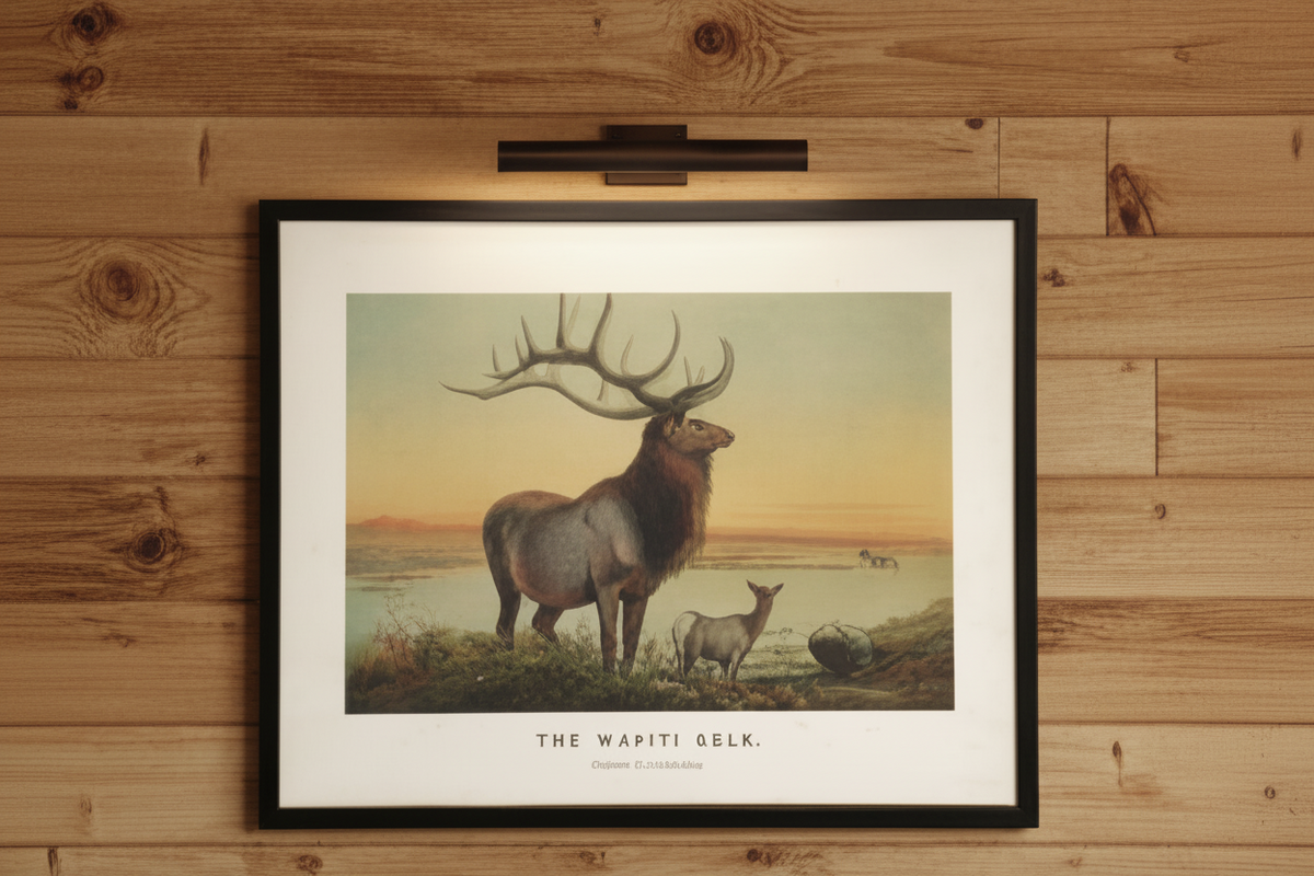 "The Wapiti Deer" Scene in Copper and Black Frame - 24 x 18 inch
