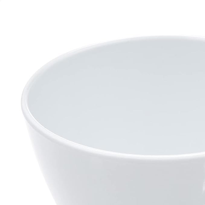Set of 6 Round Melamine Bowls - White, 8 oz