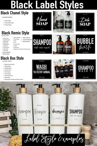 32oz Plastic Cleaning Bottles with Customized Labels- White