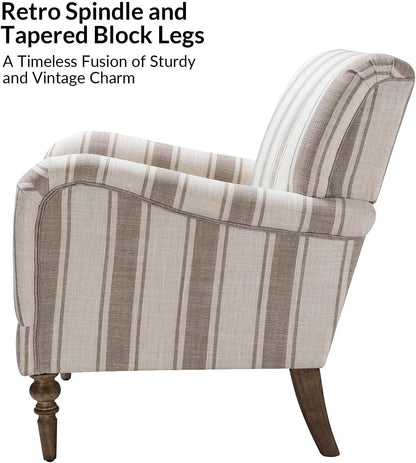 Tan Stripe Accent Chair
