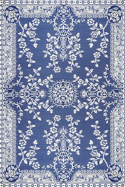 Garland Blue &amp; White Reversible Outdoor Mat