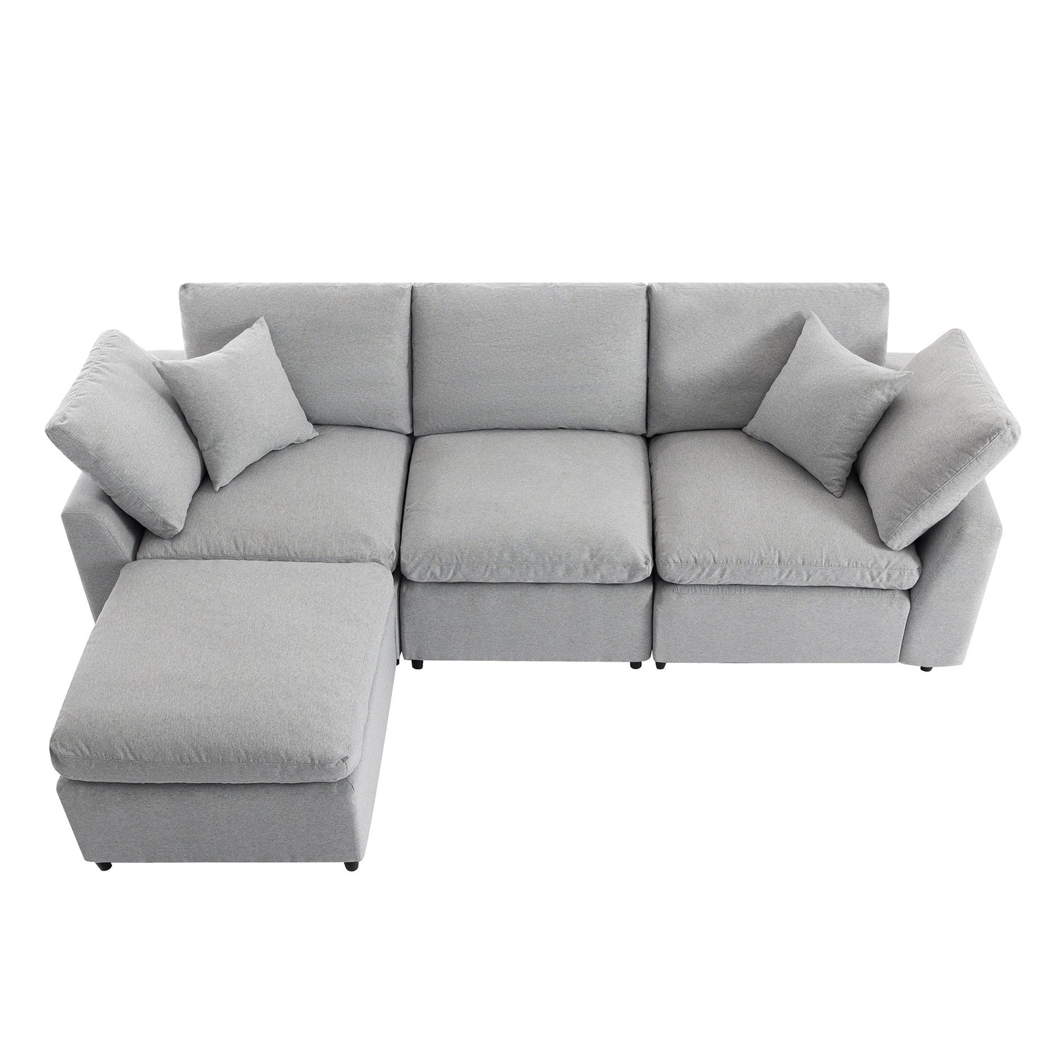 Down Filled Sectional Sofa in Grey