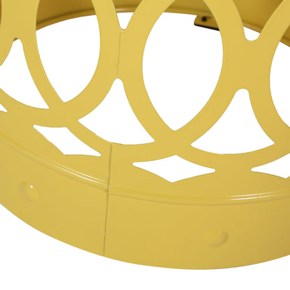 Set of 2 Outdoor Metal Accent Tables - Yellow