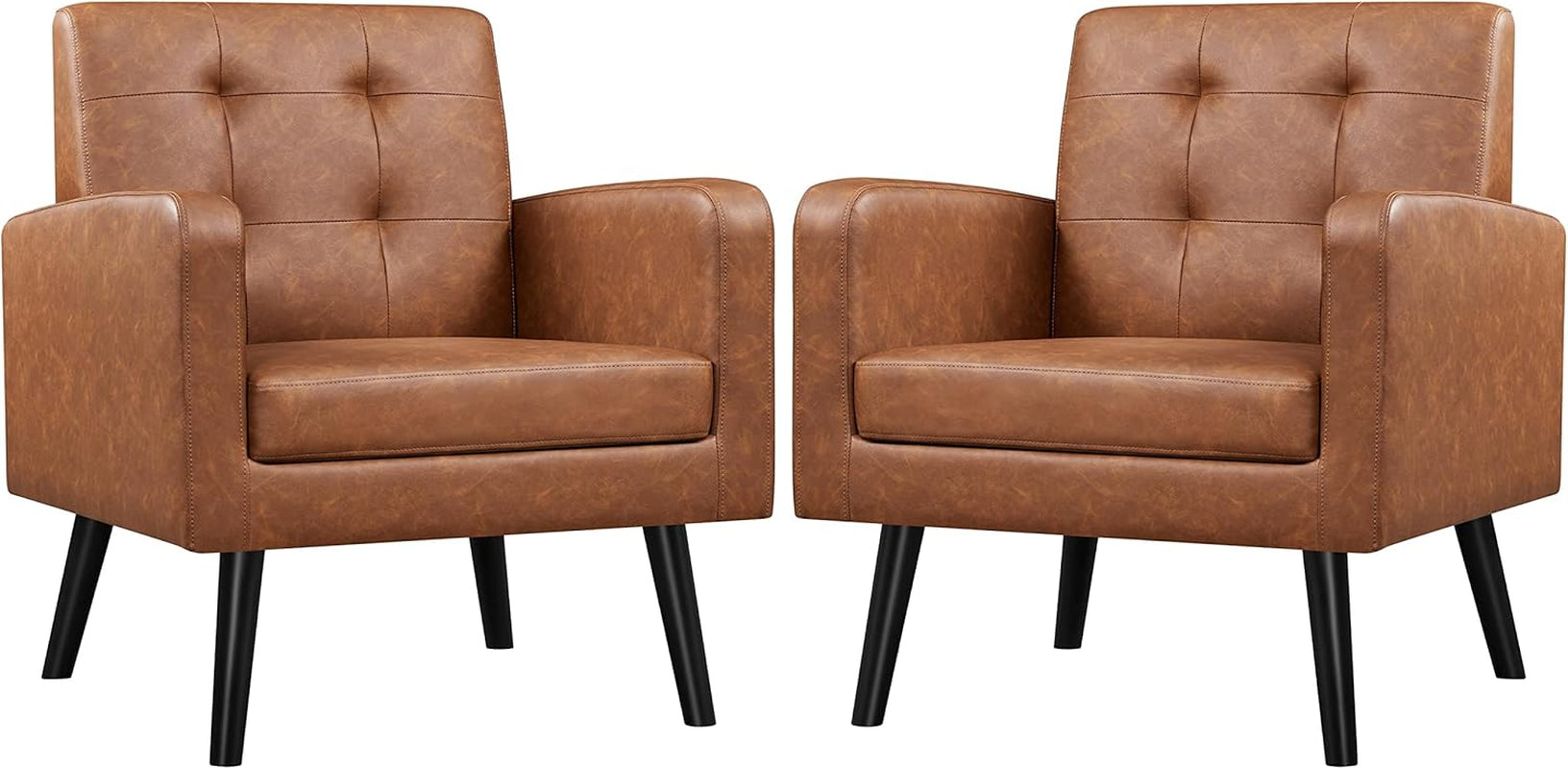 Brown Midcentury Upholstered Ergonomic Armchair