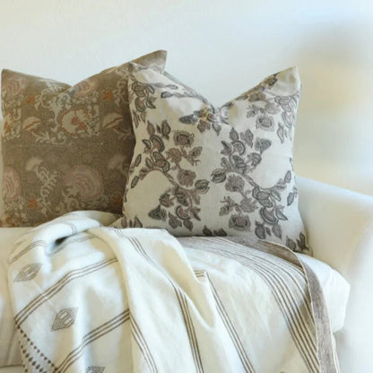 Mira Linen Floral Pillow Cover - Orchid