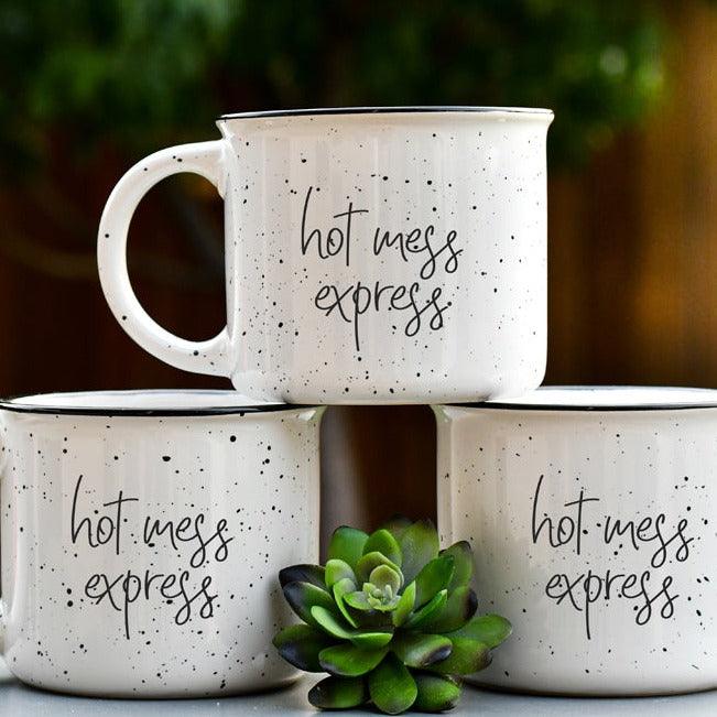 Hot Mess Express Black Rim Campfire Mug