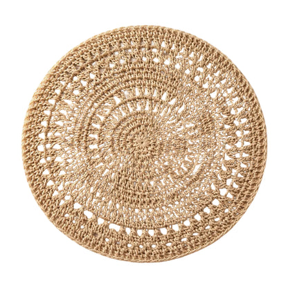 Handcrafted Natural Jute Placemat | 15” Round Scalloped Woven Placemat
