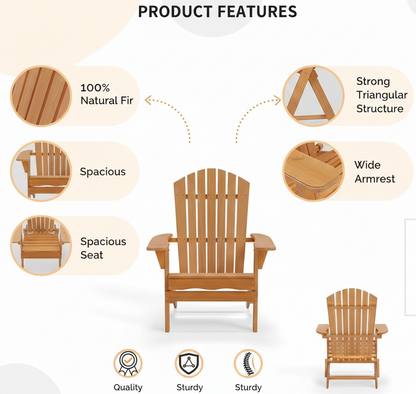 Folding Adirondack Chair – 2 Colors