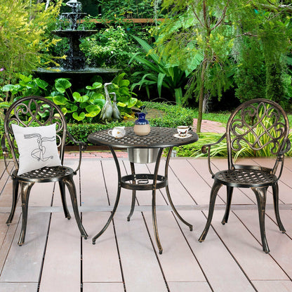 3 Piece Outdoor Bistro Set with Removable Ice Bucket