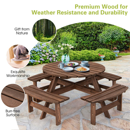 8 Seat Wood Picnic Dining Set