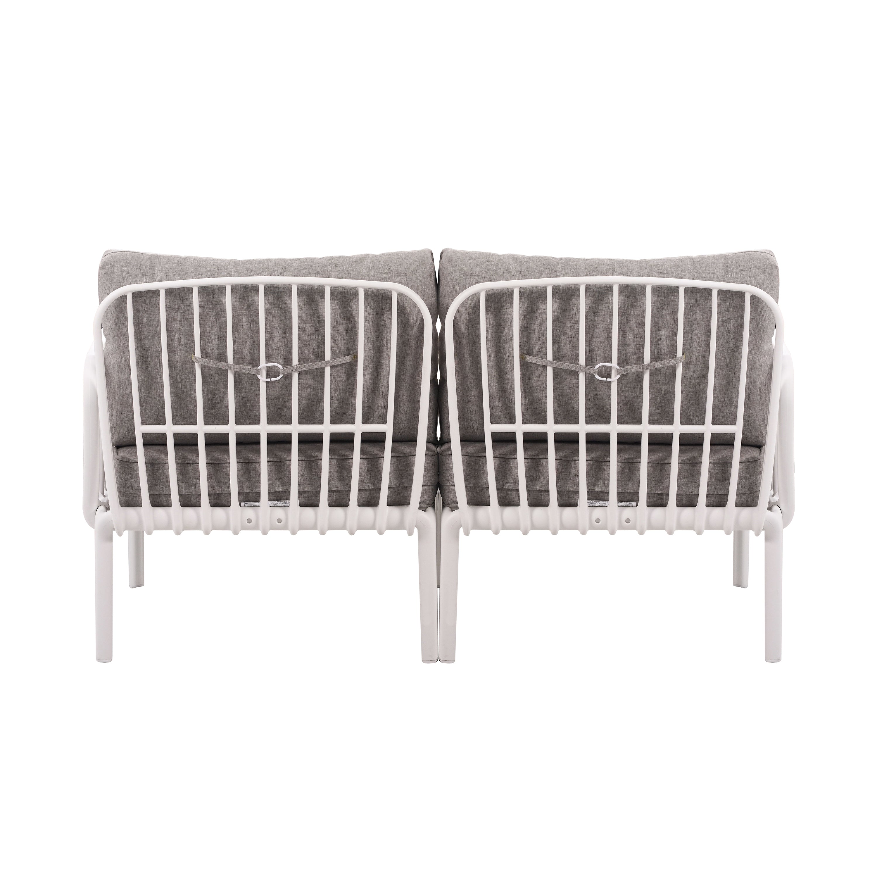 3 Piece Patio Conversation Set - White &amp; Gray
