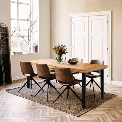 Indoor/Outdoor Dining Table- Acacia Wood With Iron Legs