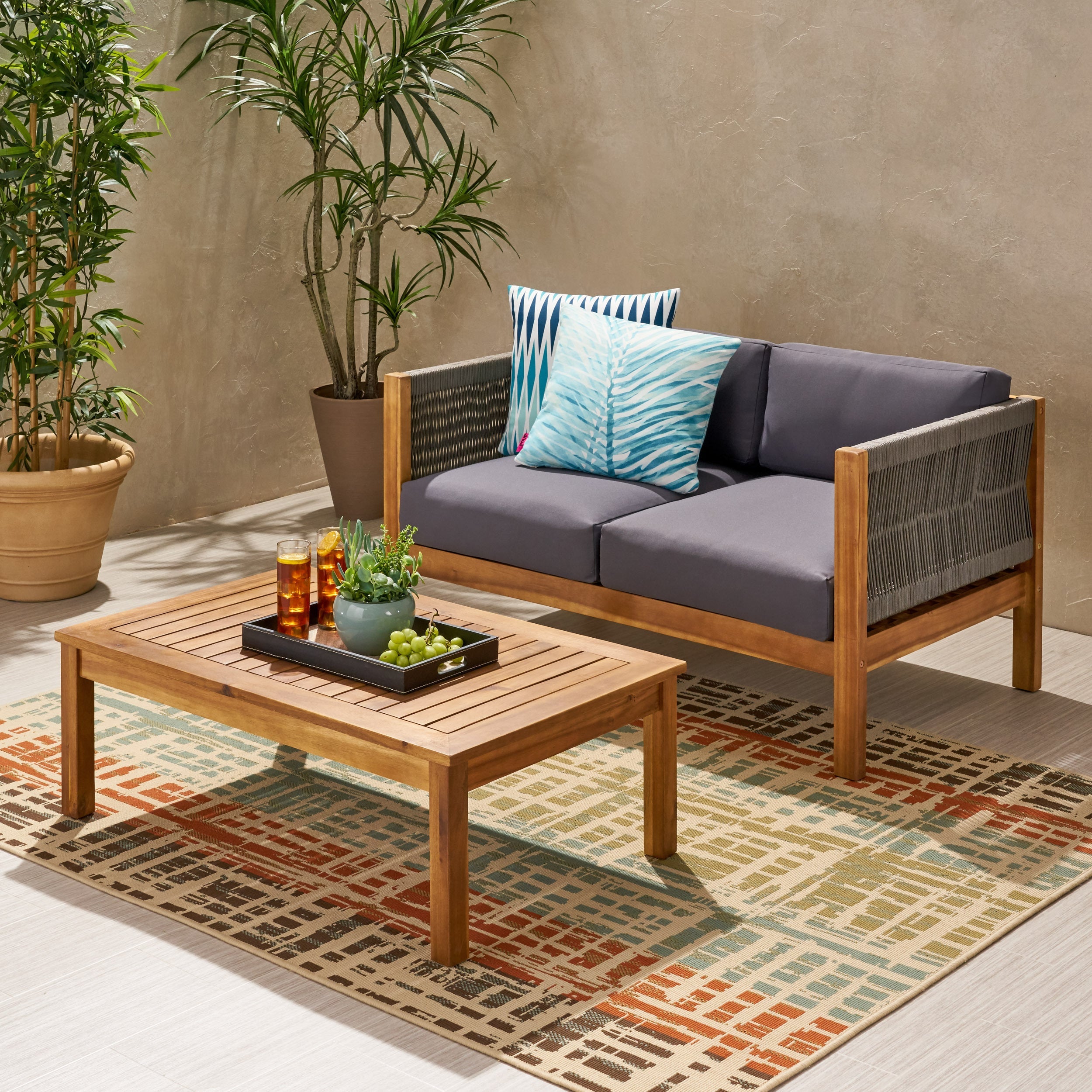 LAUREL Outdoor 4 Piece Chat Set in Gray