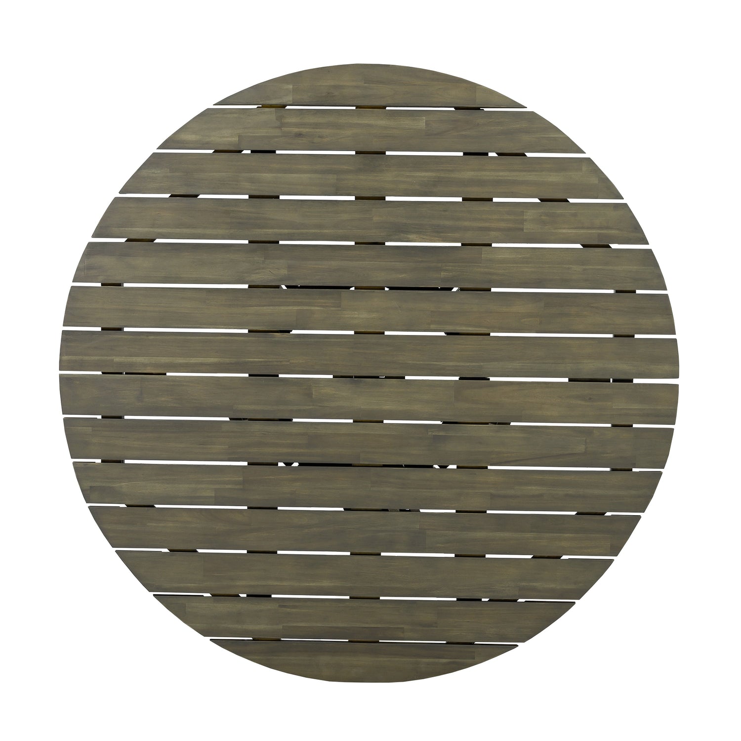 Round Outdoor Grey Acacia Wood Patio Dining Table - 47.25 inch