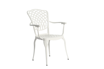 3 Piece All Weather Metal Bistro Table Set in White