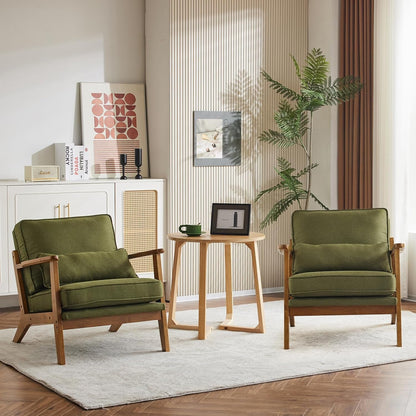 Luxury Upholstered Armchair in Olive